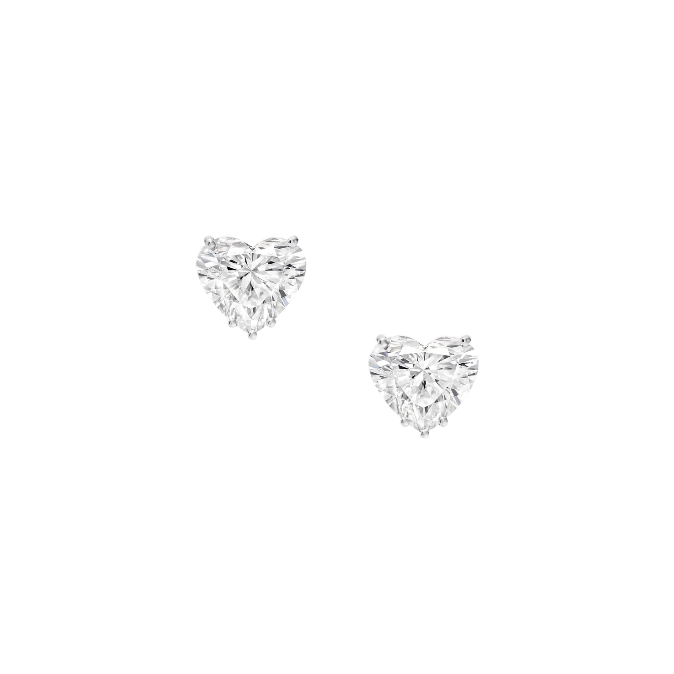 Just Brilliant heart-shaped lab-created diamond stud earrings, crafted with precision for timeless elegance and exceptional brilliance.